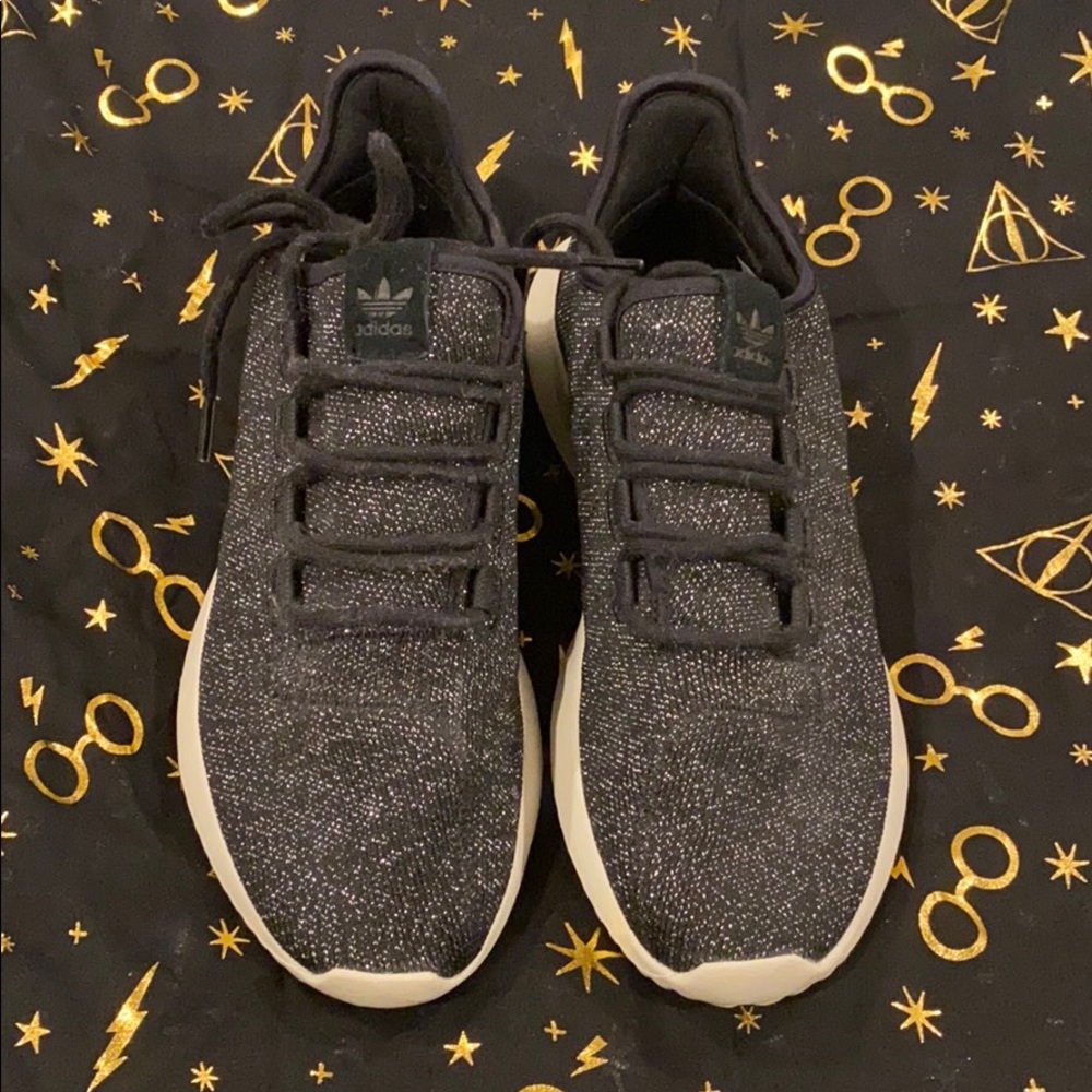 Adidas tubular shadow black and silver size 10
